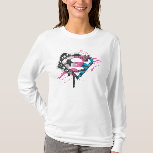 Supergirl Hearts Logotyp T-shirt (Framsida)