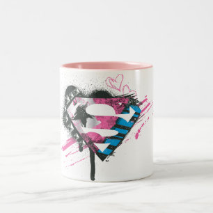 Supergirl Hearts Logotyp Två-Tonad Mugg