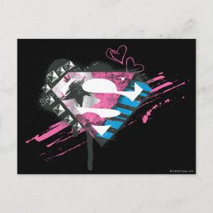 Supergirl Hearts Logotyp Vykort