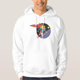 Supergirl hoppar i utrymme sweatshirt med luva