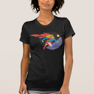 Supergirl hoppar i utrymme tee shirt