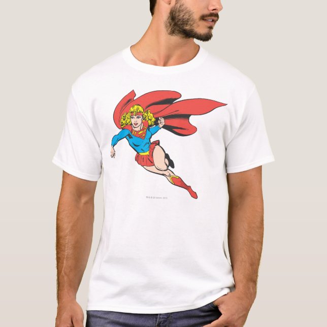 Supergirl hoppar och stansmaskiner t shirt (Framsida)