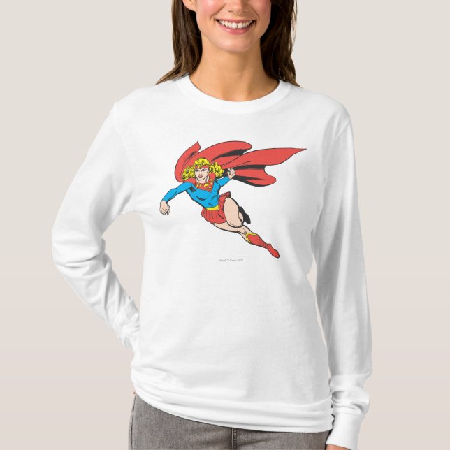 Supergirl hoppar och stansmaskiner tröja (Framsida)