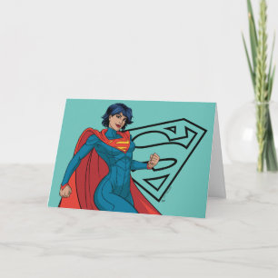 Supergirl Hovering i Blue Kostym Kort