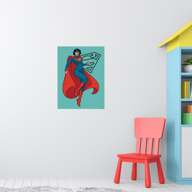 Supergirl Hovering i Blue Kostym Poster (Barnkammare 1)