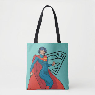 Supergirl Hovering i Blue Kostym Tygkasse