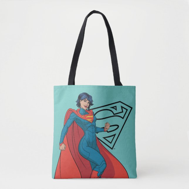 Supergirl Hovering i Blue Kostym Tygkasse (Framsida)