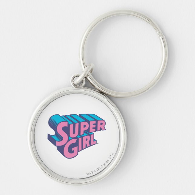 Supergirl J-Pop 10 Rund Silverfärgad Nyckelring (Framsidan)