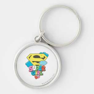 Supergirl J-Pop 5 Rund Silverfärgad Nyckelring