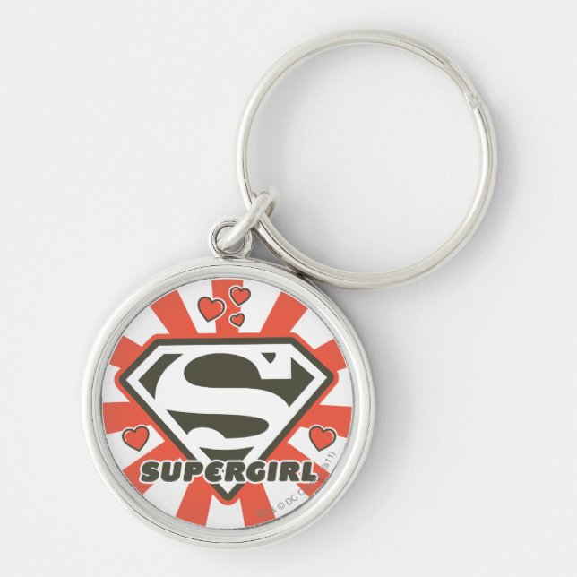 Supergirl J-Pop 7 Rund Silverfärgad Nyckelring (Framsidan)
