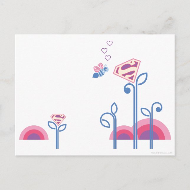 Supergirl Kärlek Bee Vykort (Framsida)