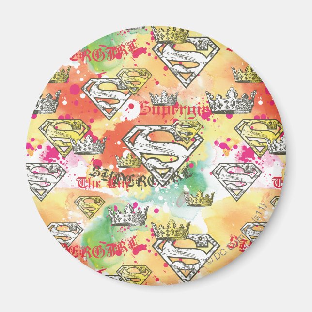 Supergirl Krona Mönster Magnet (Framsidan)