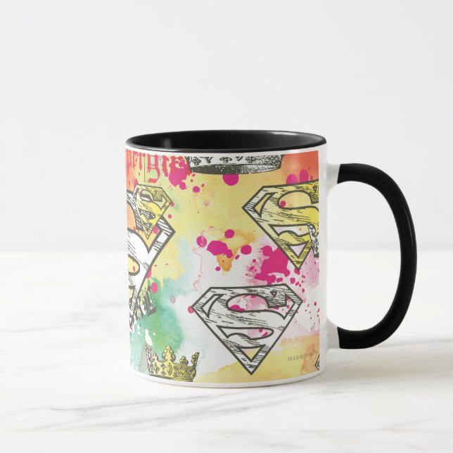 Supergirl Krona Mönster Mugg (Höger)