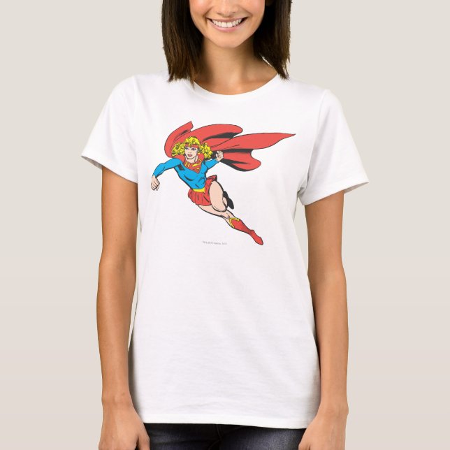 Supergirl Leaps and Slår Tee Shirt (Framsida)