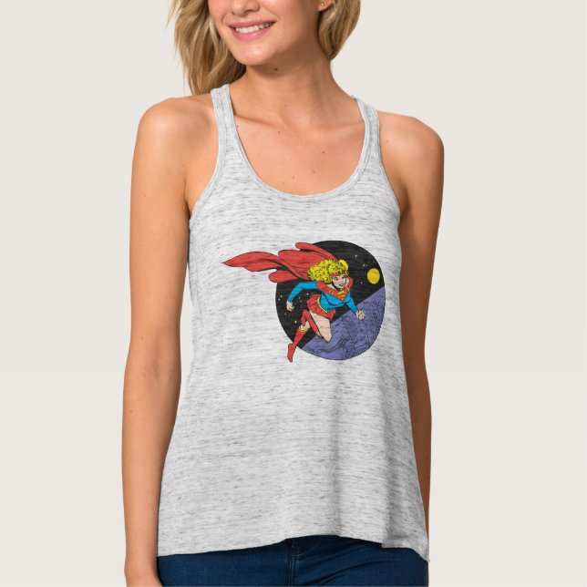 Supergirl Leaps i Space Linne Med Racerback (Framsida)