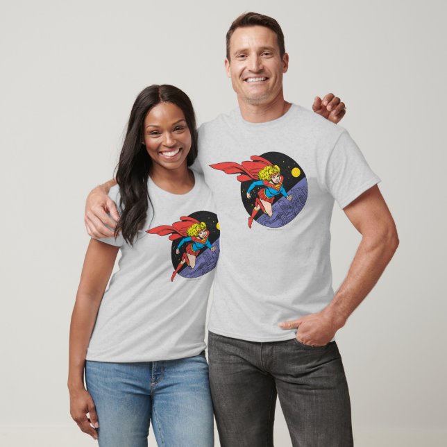Supergirl Leaps i Space Tee Shirt (Unisex)