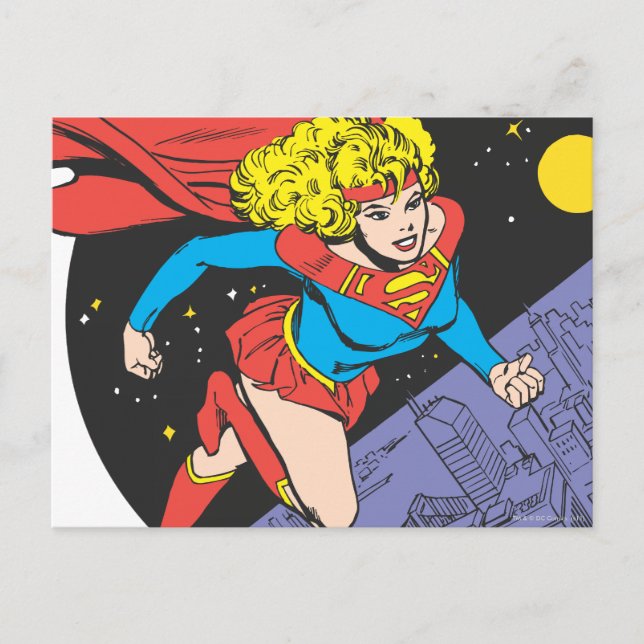 Supergirl Leaps i Space Vykort (Framsida)