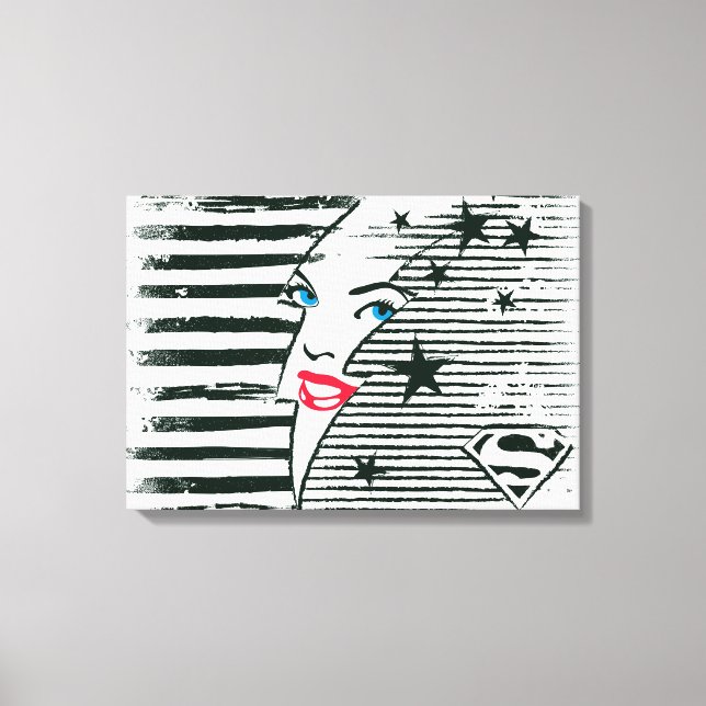 Supergirl Lightning med Ansikte Canvastryck (Framsida)