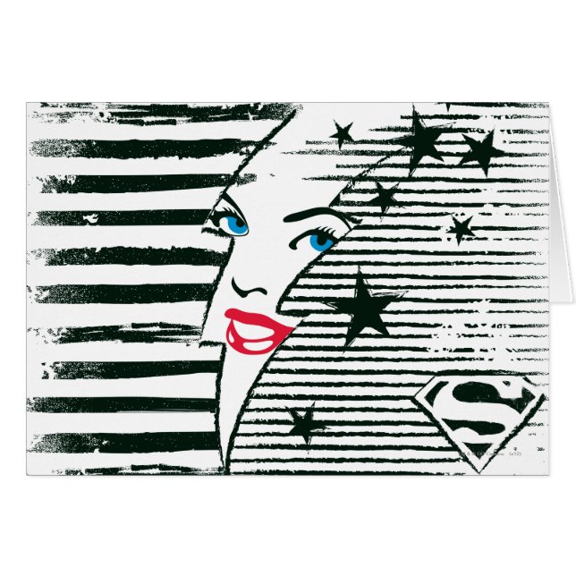 Supergirl Lightning med Ansikte Hälsningskort (Framsidan Horizontal)