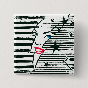 Supergirl Lightning med Ansikte Knapp