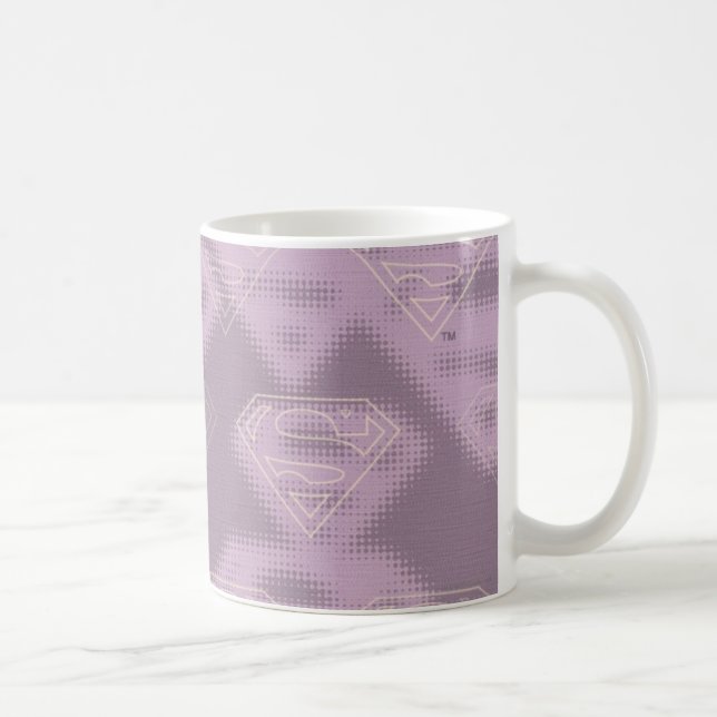 Supergirl Lila Halftone Logotyp Kaffemugg (Höger)