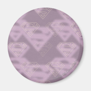 Supergirl Lila Halftone Logotyp Magnet