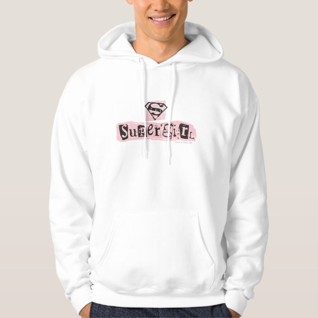 Supergirl Logo Ransom Note Tröja Med Luva (Framsida)