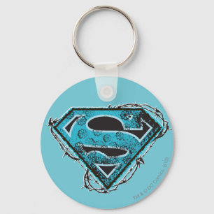 Supergirl Logotyp Barbed Wire and Flowers Nyckelring