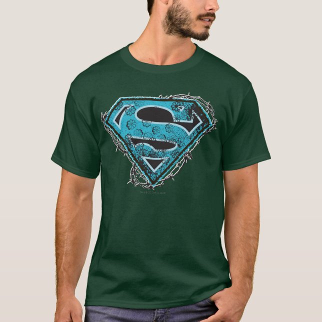 Supergirl Logotyp Barbed Wire and Flowers Tee (Framsida)