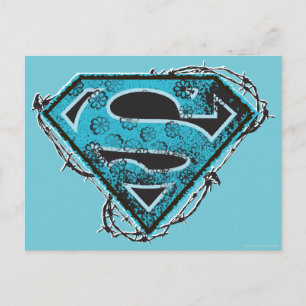 Supergirl Logotyp Barbed Wire and Flowers Vykort
