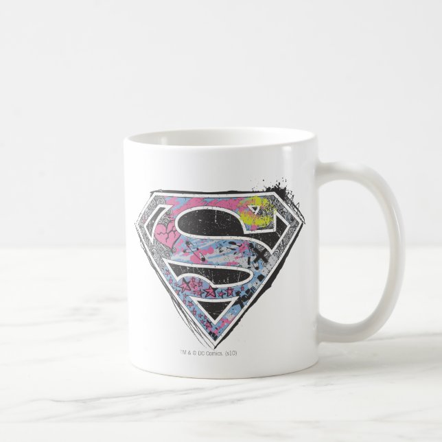 Supergirl Logotyp Collage Kaffemugg (Höger)