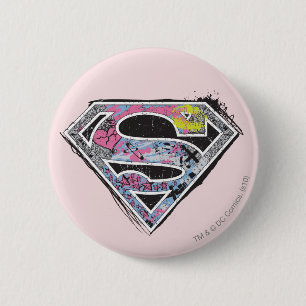 Supergirl Logotyp Collage Knapp