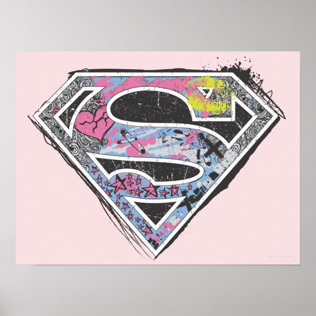 Supergirl Logotyp Collage Poster (Framsidan)