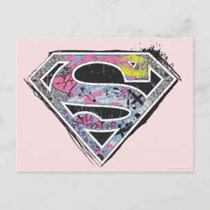 Supergirl Logotyp Collage Vykort