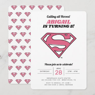 Supergirl Logotyp Girls Birthday-inbjudan Inbjudningar