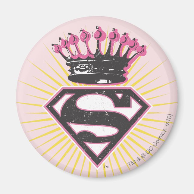Supergirl Logotyp med Krona Magnet (Framsidan)