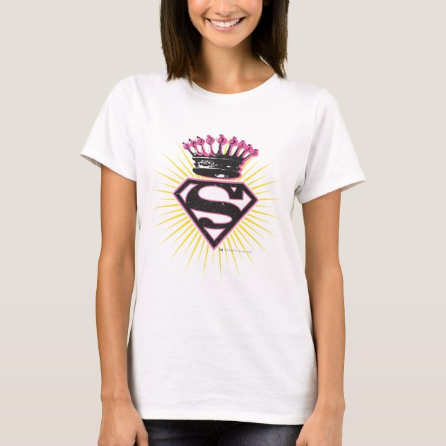 Supergirl Logotyp med Krona T Shirt (Framsida)