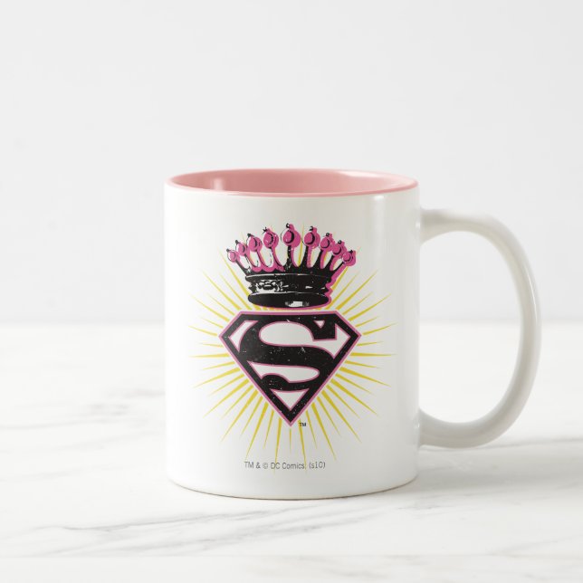 Supergirl Logotyp med Krona Två-Tonad Mugg (Höger)