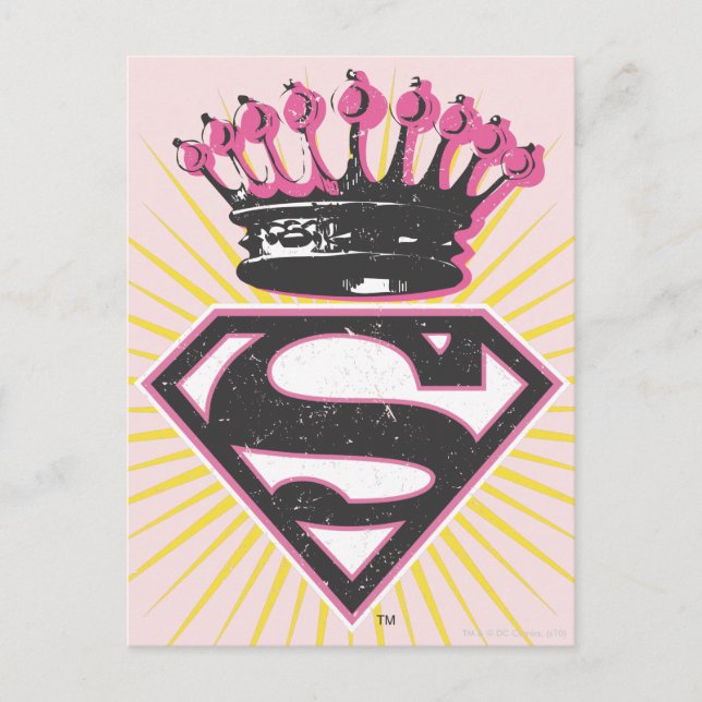 Supergirl Logotyp med Krona Vykort (Framsida)