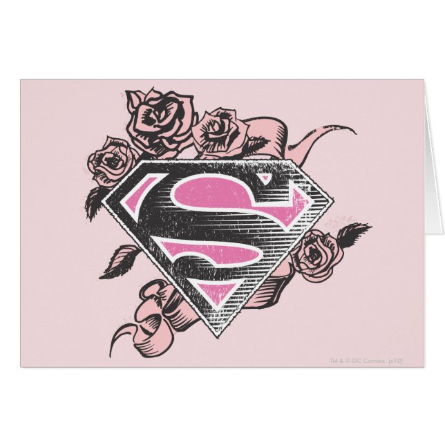 Supergirl Logotyp med Ro Hälsningskort (Framsidan Horizontal)