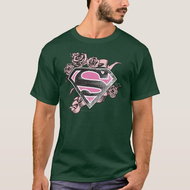 Supergirl logotyp med ro t-shirt (Framsida)
