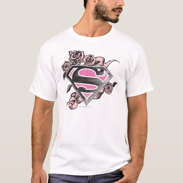Supergirl logotyp med ro t shirt (Framsida)