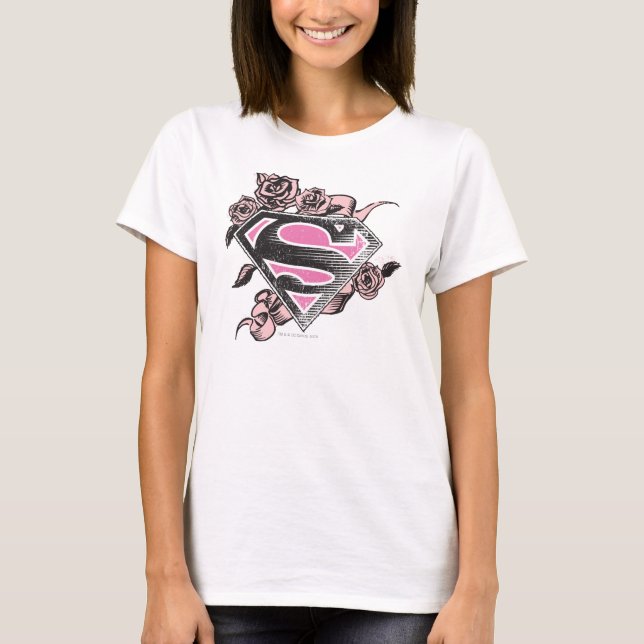 Supergirl logotyp med ro tee shirt (Framsida)
