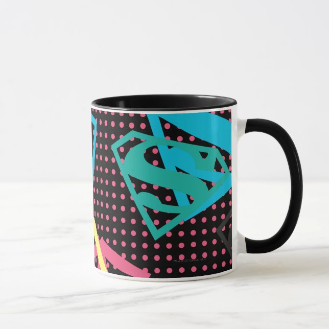 Supergirl Logotyp Mönster & Polka dots Mugg (Höger)