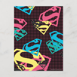 Supergirl Logotyp Mönster & Polka dots Vykort