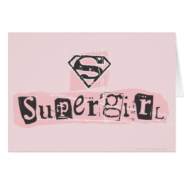 Supergirl Logotyp Ransom Note Hälsningskort (Framsidan Horizontal)