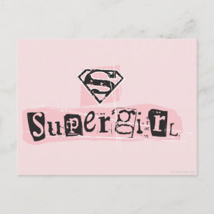 Supergirl Logotyp Ransom Note Vykort