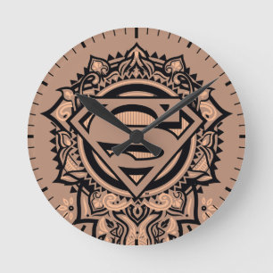 Supergirl Mandala Graphic Rund Klocka