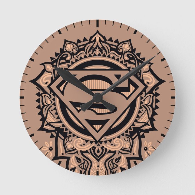Supergirl Mandala Graphic Rund Klocka (Framsida)