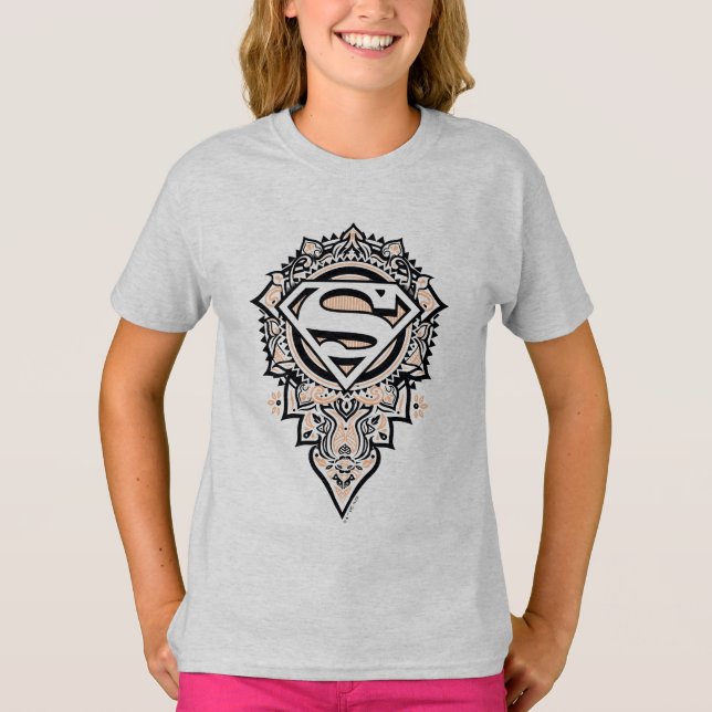 Supergirl Mandala Graphic T Shirt (Framsida)